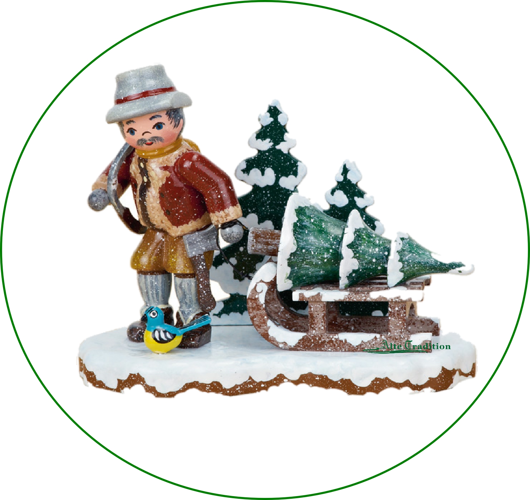 Hubrig Volkskunst Wiki Tiere des Waldes  Winterkinder Figur 7 cm